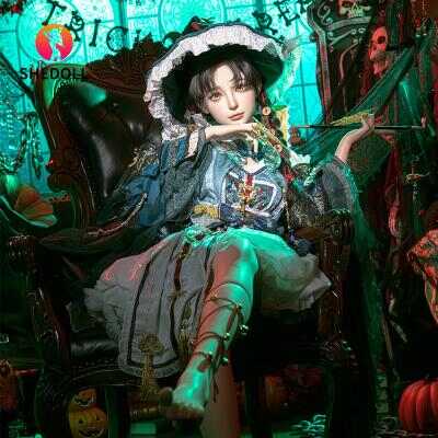 SHEDOLL 江小棠 160cm｜Cカップ 哥德魔女風 | 血跡繃帶裝+可動關節 | 減重植毛體 | 萬聖夜禁忌人偶